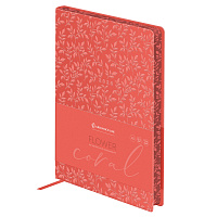 Ежедневник датированный 2026г., А5, 176л., мягкий переплет, кожзам, Greenwich Line "Flower. Coral", коралловый, цветной срез фото Ежедневник датированный 2026г., А5, 176л., мягкий переплет, кожзам, Greenwich Line "Flower. Coral", коралловый, цветной срез