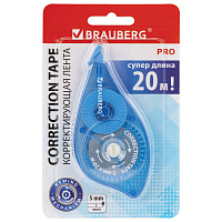Корректирующая лента BRAUBERG PRO, 5 мм х 20 м, механизм перемотки, корпус синий, блистер, 272492 фото Корректирующая лента BRAUBERG PRO, 5 мм х 20 м, механизм перемотки, корпус синий, блистер, 272492
