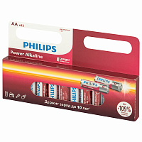 Батарейки алкалиновые "пальчиковые" КОМПЛЕКТ 12 шт., PHILIPS Power Alkaline, АА (LR6, 24А), блистер, Б0064661 фото Батарейки алкалиновые "пальчиковые" КОМПЛЕКТ 12 шт., PHILIPS Power Alkaline, АА (LR6, 24А), блистер, Б0064661