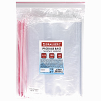 Пакеты с замком ZIP LOCK "зиплок", комплект 100 шт., 200х300 мм, ПВД, толщина 40 микрон, BRAUBERG, 606216 фото Пакеты с замком ZIP LOCK "зиплок", комплект 100 шт., 200х300 мм, ПВД, толщина 40 микрон, BRAUBERG, 606216