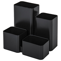 Подставка-органайзер BRAUBERG COMPACT, 4 отделения, 92х114х102 мм, черная, 238102 фото Подставка-органайзер BRAUBERG COMPACT, 4 отделения, 92х114х102 мм, черная, 238102