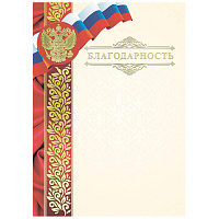 Благодарность А4, BG, мелованный картон, конгрев, тиснение фольгой фото Благодарность А4, BG, мелованный картон, конгрев, тиснение фольгой