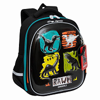 Ранец GRIZZLY анатомическая спинка, картхолдер, для мальчиков, DINO, 36х28х20 см, RAz-387-6/1 фото Ранец GRIZZLY анатомическая спинка, картхолдер, для мальчиков, DINO, 36х28х20 см, RAz-387-6/1