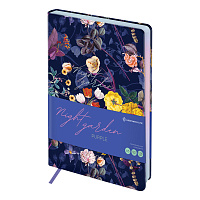 Ежедневник недатированный, А5, 136л., кожзам, Greenwich Line "Night garden. Purple", тон. блок фото Ежедневник недатированный, А5, 136л., кожзам, Greenwich Line "Night garden. Purple", тон. блок