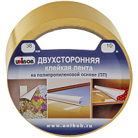 Клейкая лента двусторонняя монтажная белая Unibob 38 мм x 10 м фото Клейкая лента двусторонняя монтажная белая Unibob 38 мм x 10 м