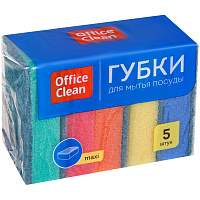Губки для посуды OfficeClean "Maxi", поролон с абразивным слоем, 9*6,5*2,7см, 5шт. фото Губки для посуды OfficeClean "Maxi", поролон с абразивным слоем, 9*6,5*2,7см, 5шт.