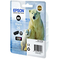 Картридж струйный Epson 26 C13T26114012 фото черный оригинальный фото Картридж струйный Epson 26 C13T26114012 фото черный оригинальный