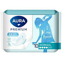 Прокладки женские гигиенические 10 шт., AURA Premium NORMAL, 13121 фото Прокладки женские гигиенические 10 шт., AURA Premium NORMAL, 13121