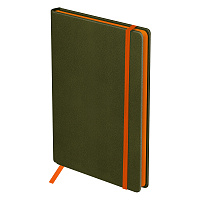 Ежедневник недатированный, А5, 136л., твердый переплет, кожзам, BG "Contrast. Khaki", болотный, цветной срез, на резинке фото Ежедневник недатированный, А5, 136л., твердый переплет, кожзам, BG "Contrast. Khaki", болотный, цветной срез, на резинке