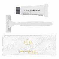 Бритвенный набор КОМПЛЕКТ 200 шт., HOTEL (крем для бритья + станок), саше, флоупак, 2000121/1 фото Бритвенный набор КОМПЛЕКТ 200 шт., HOTEL (крем для бритья + станок), саше, флоупак, 2000121/1