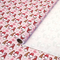 Бумага упаковочная мелованная BIG SIZE новогодняя "Гномики", 0,7х10 м, ЗОЛОТАЯ СКАЗКА, 592615