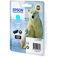Картридж струйный Epson 26 C13T26124012 голубой оригинальный фото Картридж струйный Epson 26 C13T26124012 голубой оригинальный