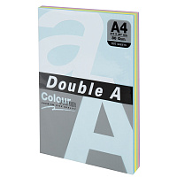 Бумага цветная DOUBLE A, А4, 80 г/м2, 100 л. (5 цветов x 20 листов), микс пастель фото Бумага цветная DOUBLE A, А4, 80 г/м2, 100 л. (5 цветов x 20 листов), микс пастель