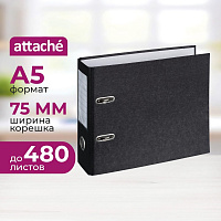 Папка-регистратор Attache горизонтальная 75 мм мрамор черная бумага фото Папка-регистратор Attache горизонтальная 75 мм мрамор черная бумага