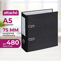 Папка-регистратор Attache А5 75 мм мрамор черная бумага фото Папка-регистратор Attache А5 75 мм мрамор черная бумага