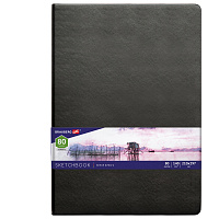 Скетчбук, белая бумага 140 г/м2 210х297 мм, 80 л., КОЖЗАМ, резинка, BRAUBERG ART CLASSIC, черный, 113184 фото Скетчбук, белая бумага 140 г/м2 210х297 мм, 80 л., КОЖЗАМ, резинка, BRAUBERG ART CLASSIC, черный, 113184