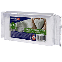 Глина для лепки (масса для моделирования) самозатвердевающая белая 500 г, BRAUBERG ART CLASSIC, 274009