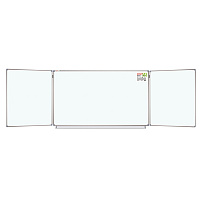 Доска магнитно-маркерная 3-х элементная 100х150/300 см, 5 рабочих поверхностей, белая, STAFF, 238010