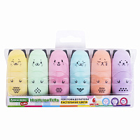 Набор текстовыделителей мини 6 ЦВЕТОВ BRAUBERG KIDS "CUTE CATS PASTEL", линия 1-5 мм, 152436 фото Набор текстовыделителей мини 6 ЦВЕТОВ BRAUBERG KIDS "CUTE CATS PASTEL", линия 1-5 мм, 152436