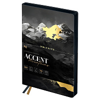 Ежедневник датированный 2026г., А6+, 176л., мягкий переплет, кожзам, BG "Accent. Mountains", отд. фольгой, цветной срез фото Ежедневник датированный 2026г., А6+, 176л., мягкий переплет, кожзам, BG "Accent. Mountains", отд. фольгой, цветной срез