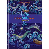 Скетчбук 100л., А5 7БЦ BG "Hello sea", матовая ламинация, 100г/м2 фото Скетчбук 100л., А5 7БЦ BG "Hello sea", матовая ламинация, 100г/м2