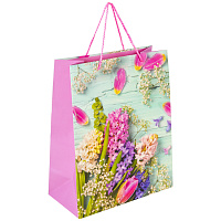 Пакет подарочный (1 штука) 26x13x32 см, ЗОЛОТАЯ СКАЗКА "Spring Flowers", глиттер, розовый, 608247 фото Пакет подарочный (1 штука) 26x13x32 см, ЗОЛОТАЯ СКАЗКА "Spring Flowers", глиттер, розовый, 608247