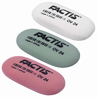 Ластик FACTIS OV 24 (Испания), 49х24х9 мм, цвет ассорти, овальный, мягкий, CMFOV24 фото Ластик FACTIS OV 24 (Испания), 49х24х9 мм, цвет ассорти, овальный, мягкий, CMFOV24