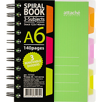 Бизнес-тетрадь Attache Selection Spiral Book A6 140 листов салатовая в клетку на спирали (125x146 мм) фото Бизнес-тетрадь Attache Selection Spiral Book A6 140 листов салатовая в клетку на спирали (125x146 мм)
