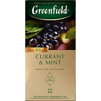 Чай черный Greenfield Currant and Mint 25 пакетиков (черная смородина, мята) фото Чай черный Greenfield Currant and Mint 25 пакетиков (черная смородина, мята)