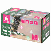 Электрогирлянда-нить комнатная "Bubble ball", 3 м, 30 LED, мультицветная, 220 V, контроллер, ЗОЛОТАЯ СКАЗКА, 591363 фото Электрогирлянда-нить комнатная "Bubble ball", 3 м, 30 LED, мультицветная, 220 V, контроллер, ЗОЛОТАЯ СКАЗКА, 591363