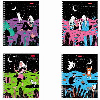 Тетрадь А5, 80 л., HATBER гребень, клетка, обложка картон, "Дотянуться до небес" (4 вида в спайке), 80Т5вмВ1гр