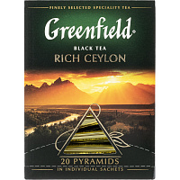 Чай черный Greenfield Rich Ceylon 20 пирамидок фото Чай черный Greenfield Rich Ceylon 20 пирамидок