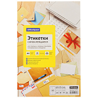 Этикетки самоклеящиеся А4 50л. OfficeSpace, белые, 10 фр. (105*59,4), 70г/м2 фото Этикетки самоклеящиеся А4 50л. OfficeSpace, белые, 10 фр. (105*59,4), 70г/м2