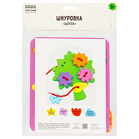 Развивающая игрушка ТРИ СОВЫ Шнуровка "Дерево", EVA, 6 элементов, шнурок фото Развивающая игрушка ТРИ СОВЫ Шнуровка "Дерево", EVA, 6 элементов, шнурок