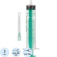 Шприц 3-комп. однораз. 2мл LS 23G(0,6х30) над. 100шт/уп Sitek фото Шприц 3-комп. однораз. 2мл LS 23G(0,6х30) над. 100шт/уп Sitek