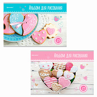 Альбом для рисования А4 24 л., скоба, обложка картон, BRAUBERG, 202х285 мм, "Вкусняшки" (2 вида), 105608 фото Альбом для рисования А4 24 л., скоба, обложка картон, BRAUBERG, 202х285 мм, "Вкусняшки" (2 вида), 105608