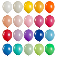 Воздушные шары, 100шт., М9/23см, MESHU, пастель, 20 цветов ассорти