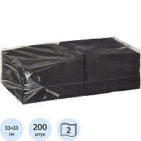 Салфетки бумажные 33x33 см черные 2-слойные 200 штук в упаковке фото Салфетки бумажные 33x33 см черные 2-слойные 200 штук в упаковке