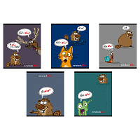 Тетрадь А5 48 л., ПЗБМ, скоба, клетка, матовая ламинация, УФ-лак, конгрев, "Бобр-Вау!" (микс в ПУ), 21504