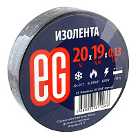 Изолента EG ПВХ 19 мм x 20 м черная фото Изолента EG ПВХ 19 мм x 20 м черная