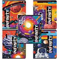 Тетрадь А5, 48 л., BRAUBERG, скоба, клетка, TWIN-лак, "SpaceX" (микс в спайке), 404354