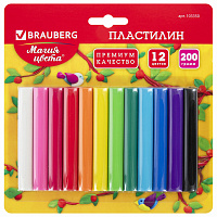 Пластилин классический BRAUBERG 12 цветов, 200 г, ВЫСШЕЕ КАЧЕСТВО, блистер, 103350 фото Пластилин классический BRAUBERG 12 цветов, 200 г, ВЫСШЕЕ КАЧЕСТВО, блистер, 103350