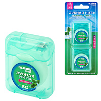 Зубная нить вощеная 100 м (2 шт. х 50 м), мягкая забота о деснах, ВКУС МЯТЫ, LAIMA DENT, 609414