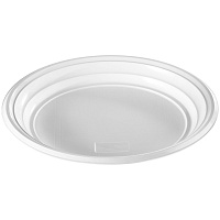 Тарелки одноразовые OfficeClean, набор 100шт., эконом, ПС, белые, бессекционные, 20,5см фото Тарелки одноразовые OfficeClean, набор 100шт., эконом, ПС, белые, бессекционные, 20,5см