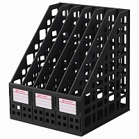 Лоток вертикальный для бумаг BRAUBERG "MAXI Plus", 240 мм, 6 отделений, сетчатый, сборный, черный, 237015 фото Лоток вертикальный для бумаг BRAUBERG "MAXI Plus", 240 мм, 6 отделений, сетчатый, сборный, черный, 237015