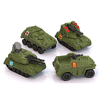 Военные машины игрушечные в наборе, пластиковые, 4 шт., 7x14x30 см, НОРДПЛАСТ, 349/1 фото Военные машины игрушечные в наборе, пластиковые, 4 шт., 7x14x30 см, НОРДПЛАСТ, 349/1