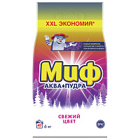 Порошок стиральный автомат Миф Свежий цвет 6 кг для цветного белья фото Порошок стиральный автомат Миф Свежий цвет 6 кг для цветного белья