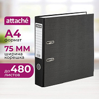Папка-регистратор Attache 75 мм черная бумвинил/бумага фото Папка-регистратор Attache 75 мм черная бумвинил/бумага