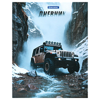 Дневник 1-4 класс 48 л., твердый, BRAUBERG, глянцевая ламинация, с подсказом, "Джип", 107586