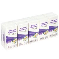 Платки бумажные носовые OfficeClean, 3-слойные, 19*20см, белые, 10 пачек по 10шт., ромашка фото Платки бумажные носовые OfficeClean, 3-слойные, 19*20см, белые, 10 пачек по 10шт., ромашка